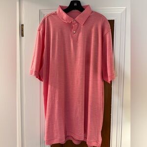 Peter Millar Pink and White Striped Polo